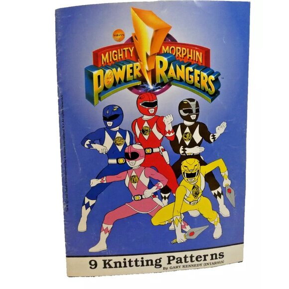 RARE Vintage Power Rangers Sweater Pattern Knitting 24"-38/40" Youth Adult 1995 - Picture 1 of 10
